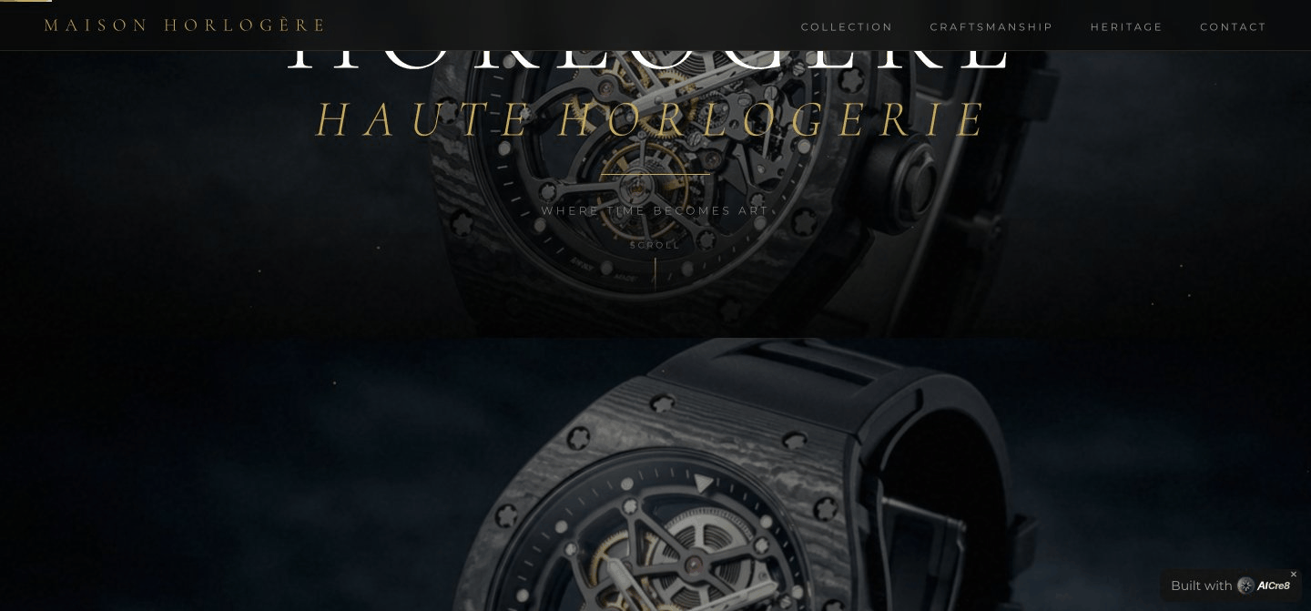 Maison Horlogere — Luxury watch website built with AICre8